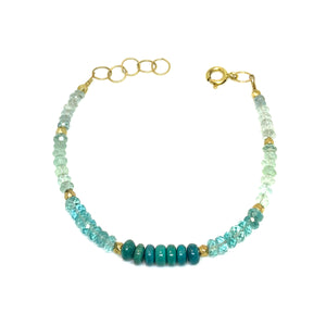 bracelet blue gemstones chalcedony apatite turquoise 14 karat gold fill by eve black jewelry , Hawaii