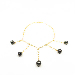 Tahitian pearl gold collar necklace by eve black jewelry made in hawaii