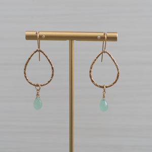 blue gemstone teardrop shape earrings