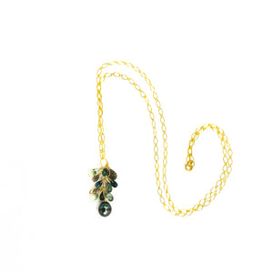 tahitian pearl green gemstones necklace by eve black jewelry made in Hawaii  Edit alt text
