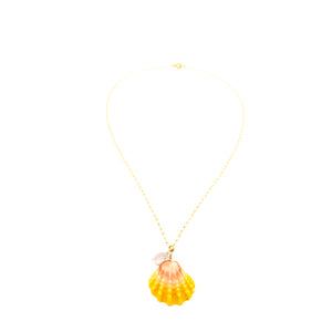 Hawaiian sunrise shell on simple gold chain necklace by eve black jewelry made in Hawaii