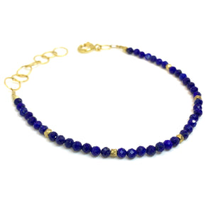 facetted Lapis Lazuli bracelet by eve black jewelry, Hawaii