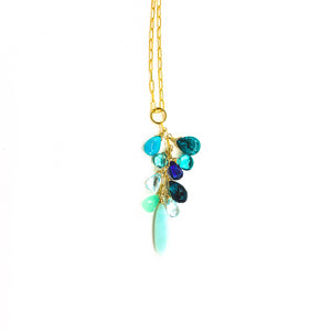 blue gemstones maui ocean necklace by eve black jewelry made in Hawaii  Edit alt text