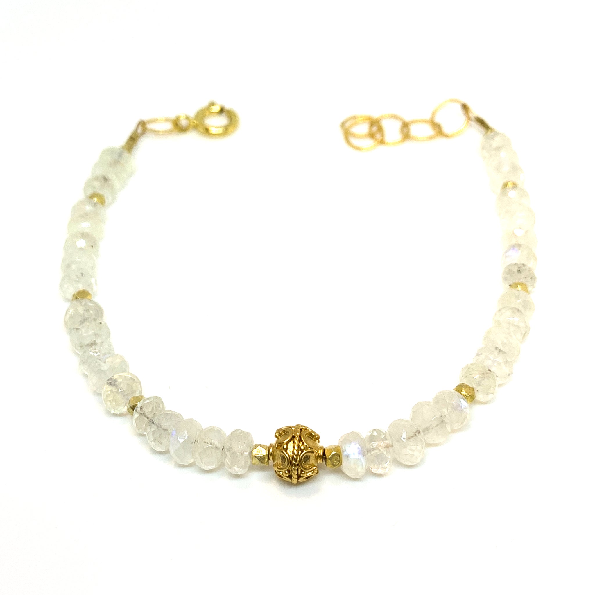 faceted moonstone and vermeil bead bracelet by eve black jewelry, Hawaii