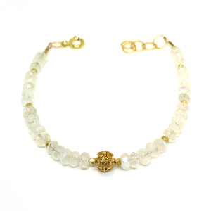 faceted moonstone and vermeil bead bracelet by eve black jewelry, Hawaii