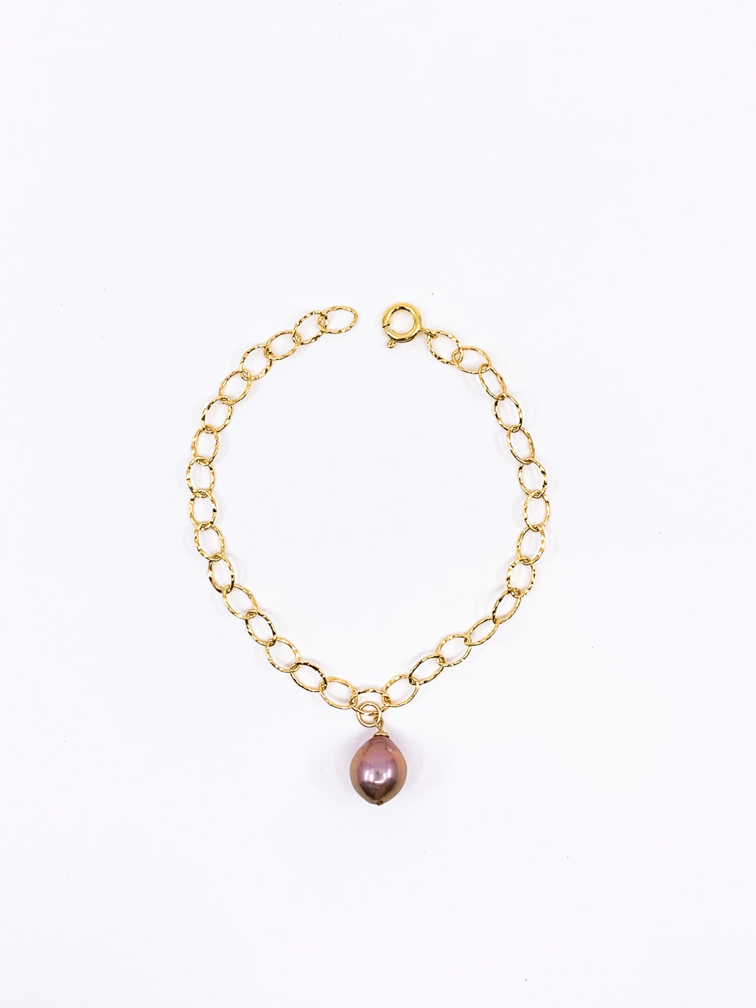 rose gold pearl gold chain charm bracelet by eve black jewelry made in hawaii