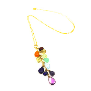rainbow gemstones necklace by eve black jewelry made in hawaii