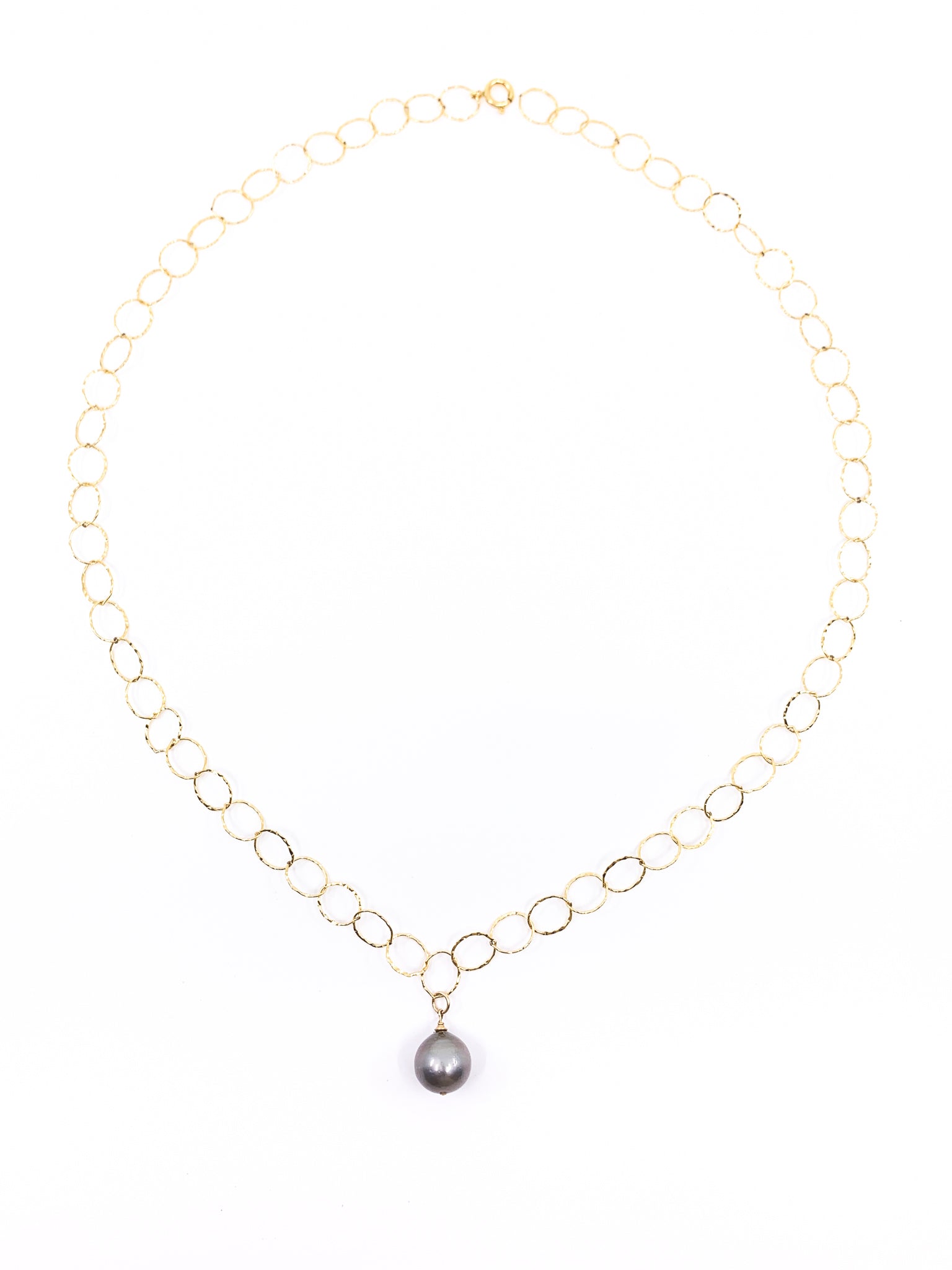 Tahitian pearl large gold chain necklace by eve black jewelry made in hawaii