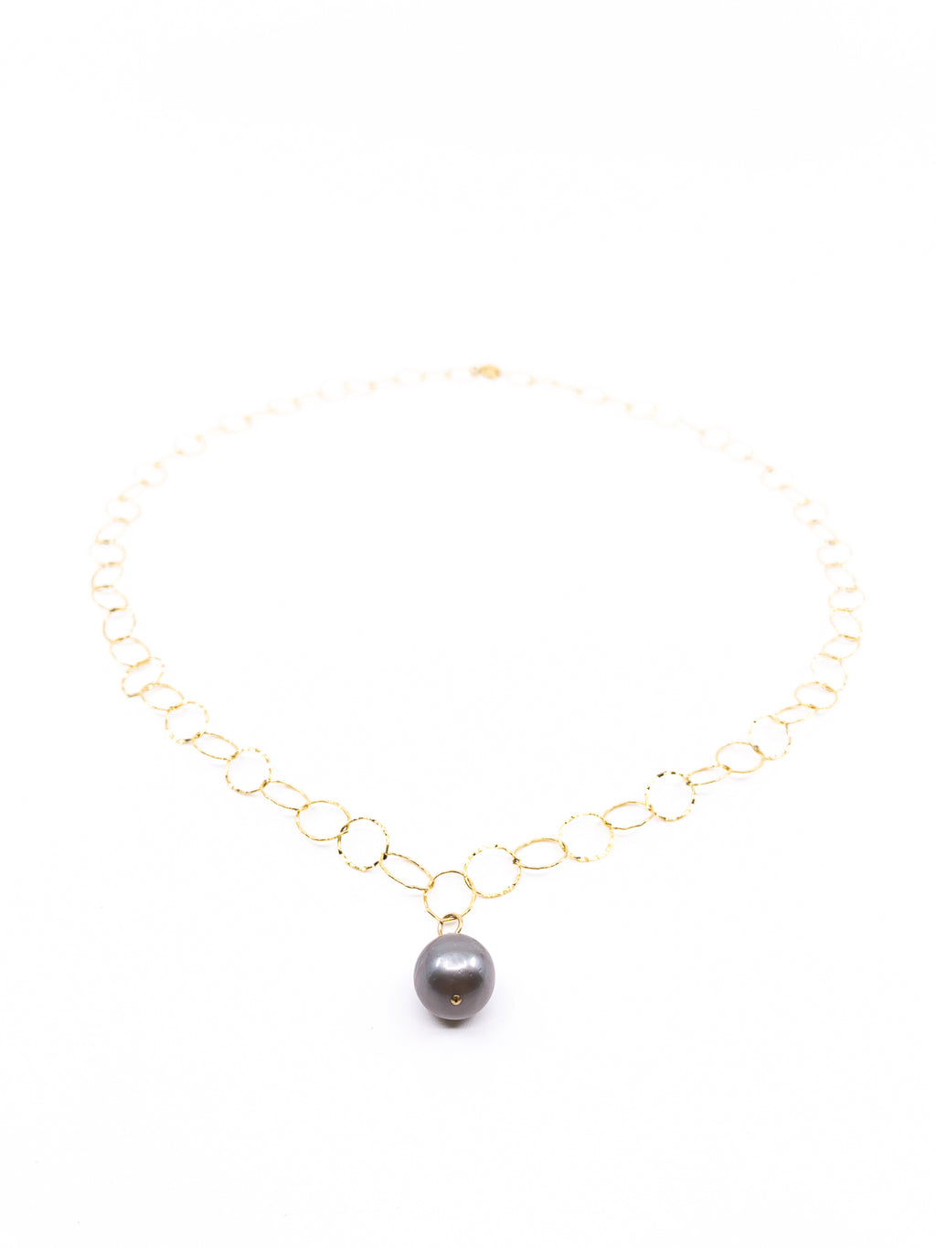 tahitian pearl large gold chain necklace by eve black jewelry made in Hawaii