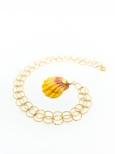 hawaiian sunrise shell gold chain by eve black jewelry made in Hawaii