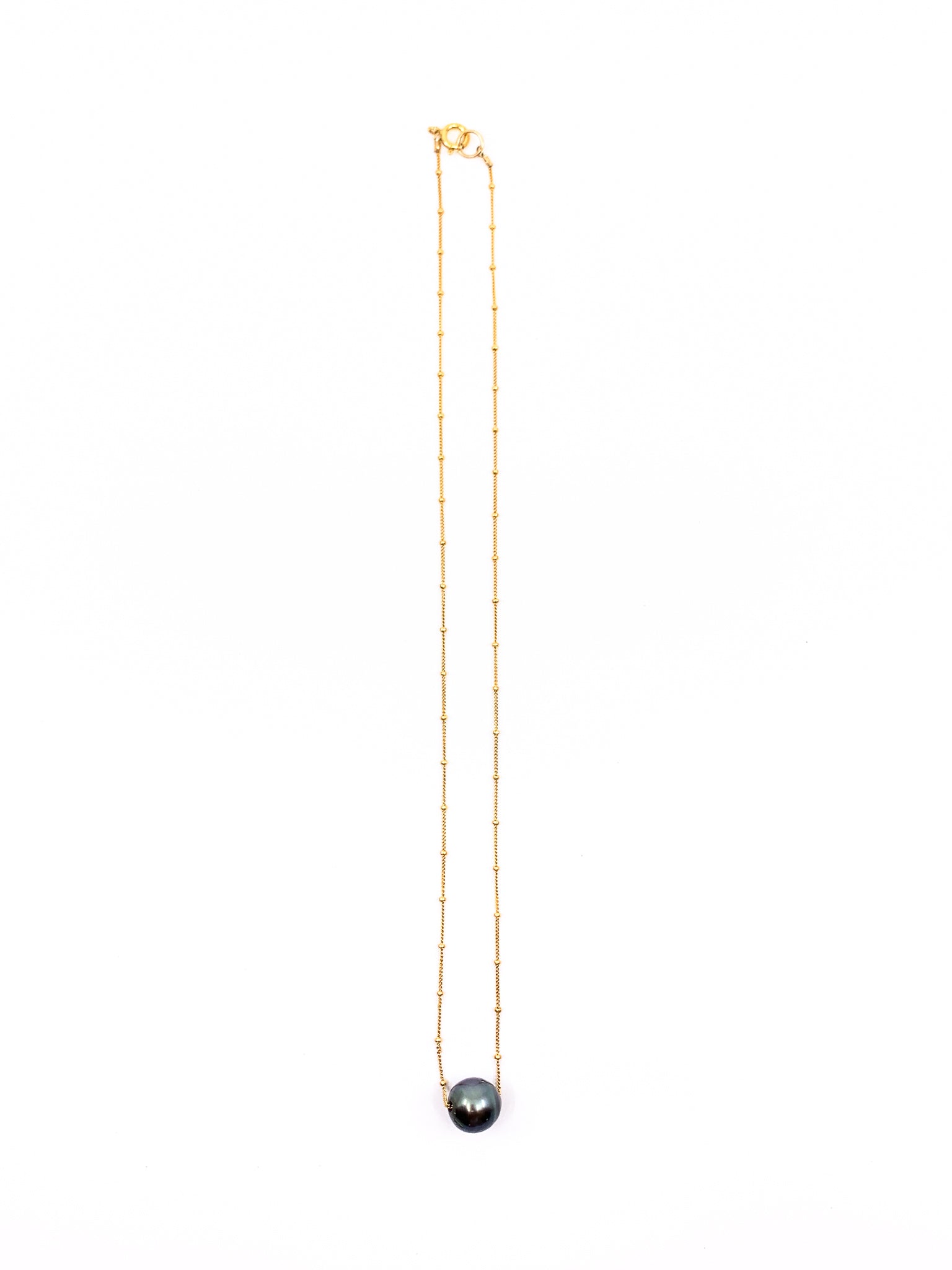 Tahitian pearl delicate gold chain necklace by eve black jewelry made in hawaii